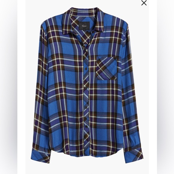 Rails Tops - RAILS Hunter Sapphire Indigo Plaid Button Down Shirt Large